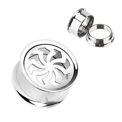 Flesh Ohr Tunnel Swirl Blade silbern