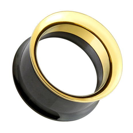 Flesh Screw Tunnel Black Gold Internal Thread Double Flared 