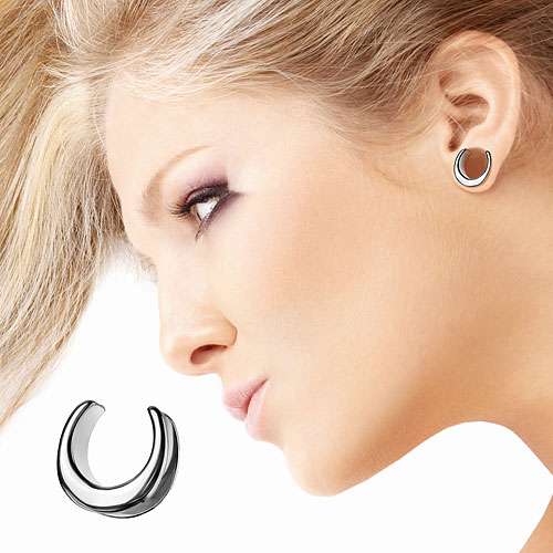 Halbrunder Flesh Tunnel Sattel Spreader Ohr Plug Ohrring Piercing Stretcher