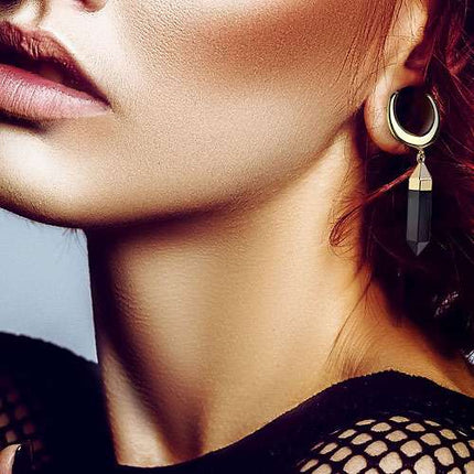 Halbrunder Flesh Tunnel Vergoldet Spreader Ohr Plug Ohrring Piercing Anhänger