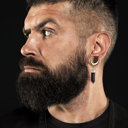 Halbrunder Flesh Tunnel Vergoldet Spreader Ohr Plug Ohrring Piercing Anhänger