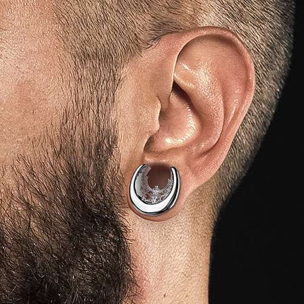 Halbrunder Flesh Tunnel Spreader Ohr Plug Ohrring Piercing Tribal Kristall