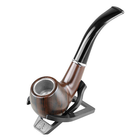 Classic tobacco pipe dark brown pipe made of wood pattern including bag 