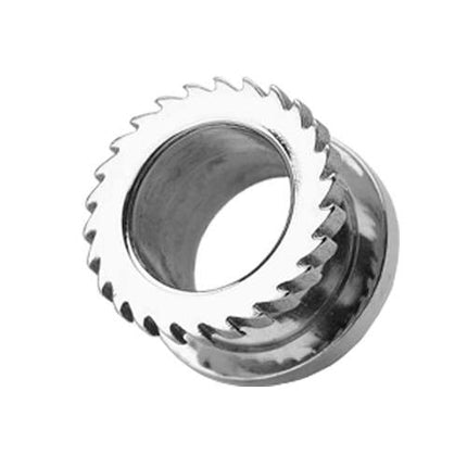Flesh Tunnel Ohr Piercing Edelstahl Sägeblatt Silbern Säge Zacken