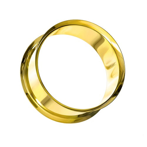 Flesh Tunnel Double Flared Edelstahl PVD Gold