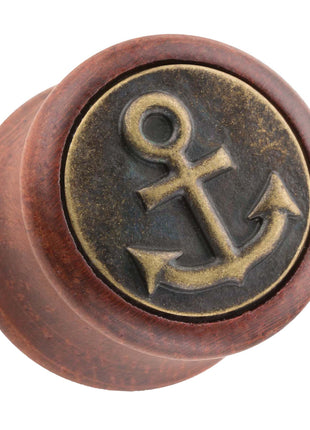 Organic Wood Ear Plug Brown with Anchor 