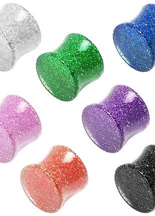 Flesh Ohr Tunnel Sattel Plug Kunststoff Ultra Glitter