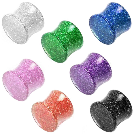 Flesh Ohr Tunnel Sattel Plug Kunststoff Ultra Glitter