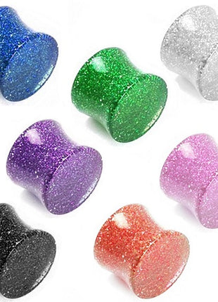 Flesh Ohr Tunnel Sattel Plug Kunststoff Ultra Glitter