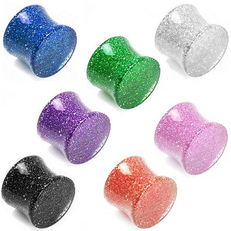 Flesh Ohr Tunnel Sattel Plug Kunststoff Ultra Glitter