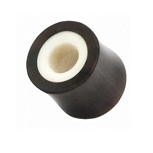 Organischer Horn Tunnel Schwarz mit weißem Knochen Inlay