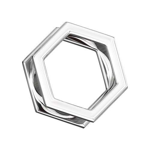 Flesh Ohr Tunnel Hexagon Edelstahl Silber schraubverschluss