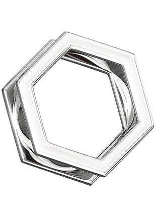 Flesh Ohr Tunnel Hexagon Edelstahl Silber schraubverschluss