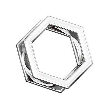 Flesh Ohr Tunnel Hexagon Edelstahl Silber schraubverschluss