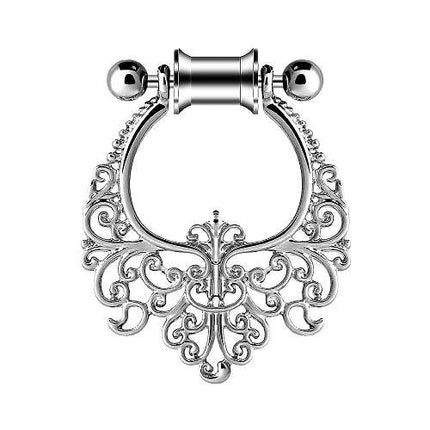 Ohr Tunnel Piercing mit Ornament Tribal Ohrring Anhänger