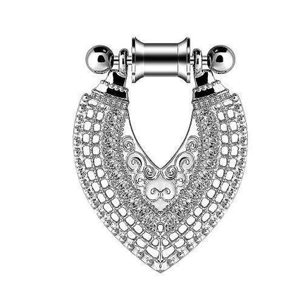 Flesh Ohr Tunnel Piercing mit Schmuck Creolen Anhänger