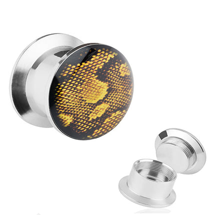 Flesh Schraub Plug Double Flared Python Schlangen Haut