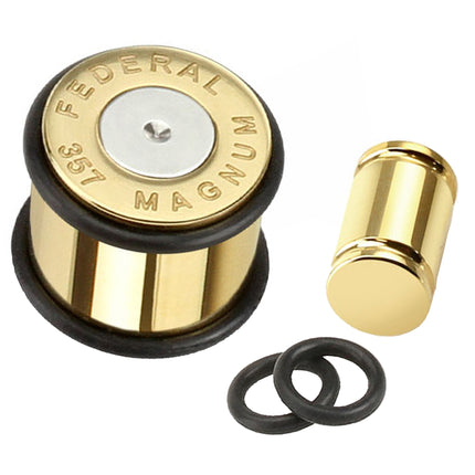 Flesh Ohr Plug Pistole Fake Patrone vergoldet