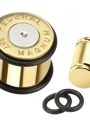 Flesh Ear Plug Gun Fake Cartridge Gold Plated 