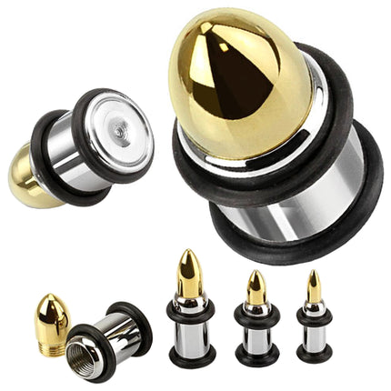 Flesh Plug Pistole Fake Munition Patrone Edelstahl