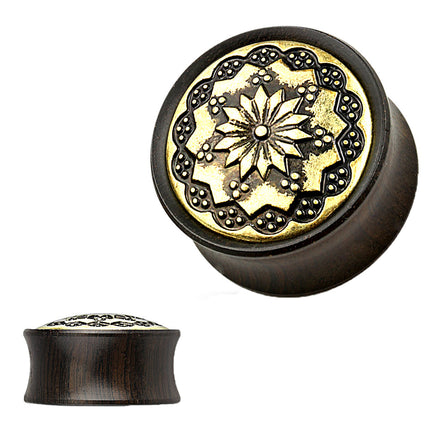 Ohr Sattel Plug Ebenholz Schwarz Lotus Blüte