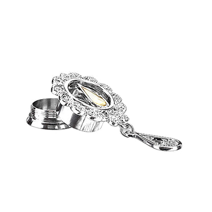 Flesh Ohr Tunnel mit Perlmutt Tropfen und Kristall Anhänger