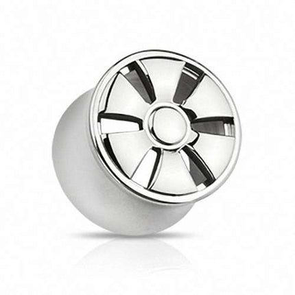 Flesh Tunnel Edelstahl Double Flared 6 Speichen Felge