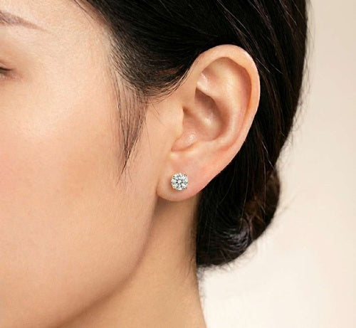 Fake Plug Piercing Ohrstecker Paar mit Zirkonia Kristall Innengewinde