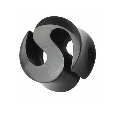 Buffalo Horn Flesh Ear Plug Black "S" Shape 