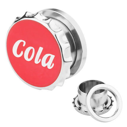 Flesh Schraub Motiv Picture Plug Kronkorken Cola Design