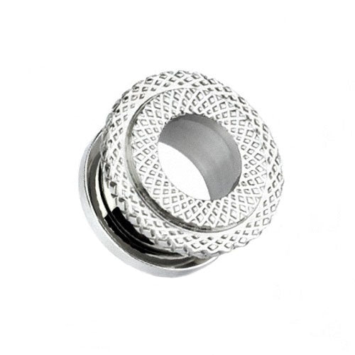 Flesh Schraub Tunnel  Doppel Riffel Kerben Ring