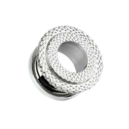 Flesh Schraub Tunnel  Doppel Riffel Kerben Ring