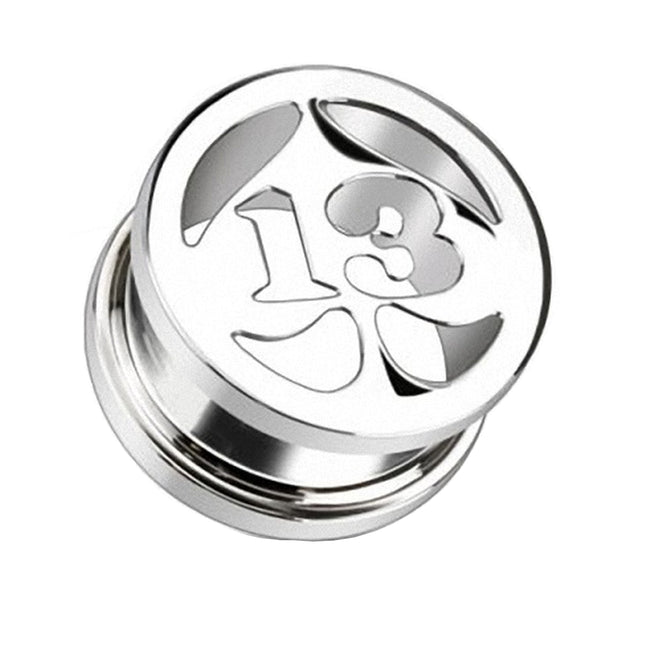 Flesh Ohr Tunnel Edelstahl Pik Lucky 13