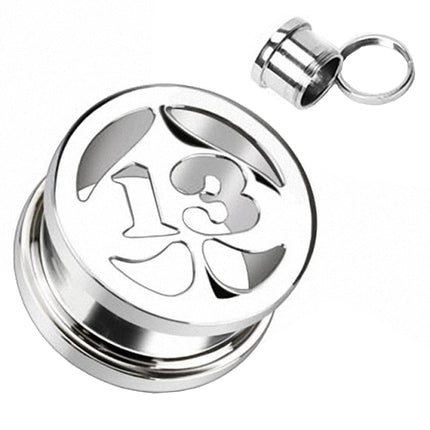 Flesh Ohr Tunnel Edelstahl Pik Lucky 13