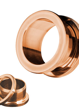 Flesh Tunnel Edelstahl Schraubverschluss Rosegold