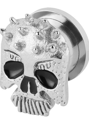 Flesh Schraub Tunnel Ohr Plug Totenkopf