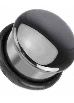 Flesh Plug curved hematite stone single flared 