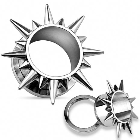 Flesh Ear Tunnel Stainless Steel with Pointed Star Fan 