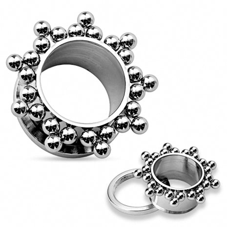 Flesh Ear Tunnel Stainless Steel with Steel Ball Star Fan 