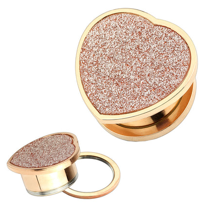 Flesh Schraub Kristall Herz Plug Roségold vergoldet