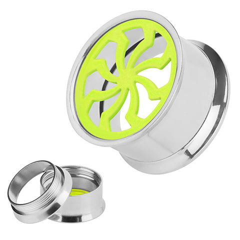 Flesh Ohr Tunnel Neon Sonnenrad Tribal
