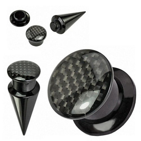 Flesh Screw Plug + Expansion Rod "2 in 1" Black Carbon 