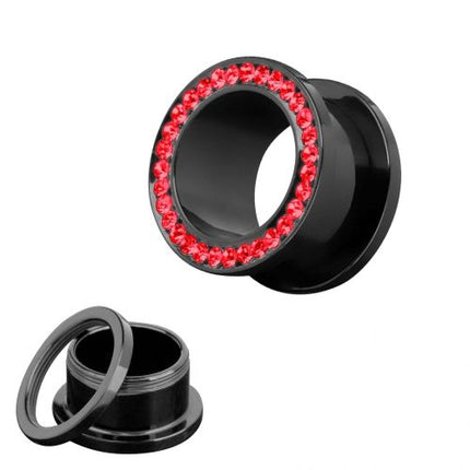 PTK / 6mm - Schwarz - rote Kristalle