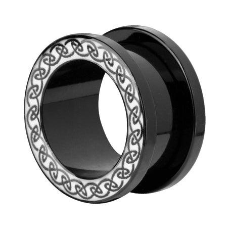 Flesh Ear Tunnel Black Celtic Signs 