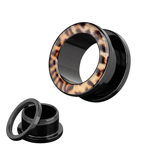 Flesh Ohr Tunnel Kunststoff Leoparden Look