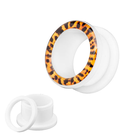 Flesh Ohr Tunnel Kunststoff Leoparden Look