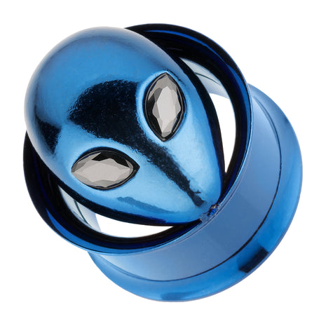 Flesh Ear Tunnel 3D Alien Blue Black Crystal Eyes 