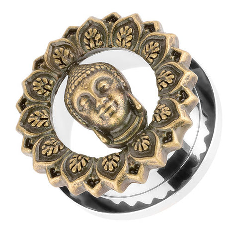 Flesh Ohr Tunnel Piercing Edelstahl mit Buddha Kopf