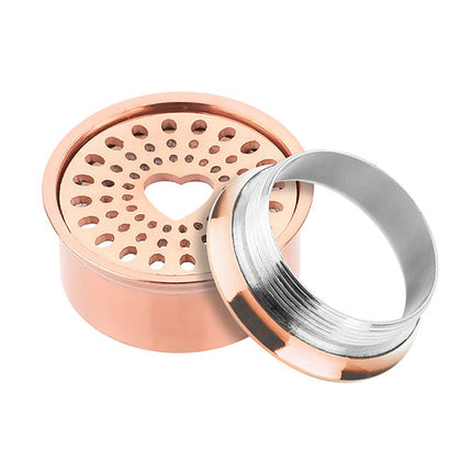 Flesh Ohr Tunnel Plug Herz gelocht Edelstahl Rosegold IP