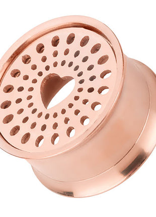 Flesh Ohr Tunnel Plug Herz gelocht Edelstahl Rosegold IP